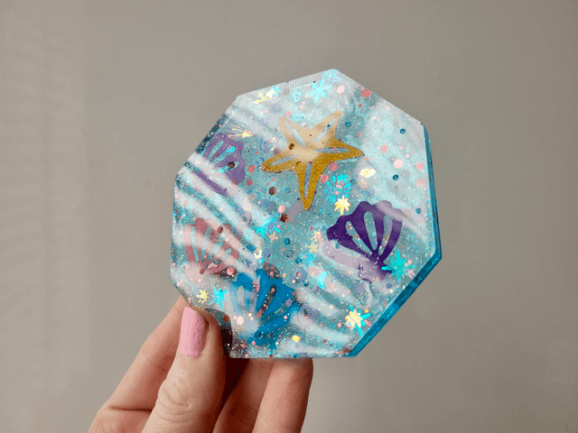 Coaster - Ocean Glitter - Sea Shells & Starfish