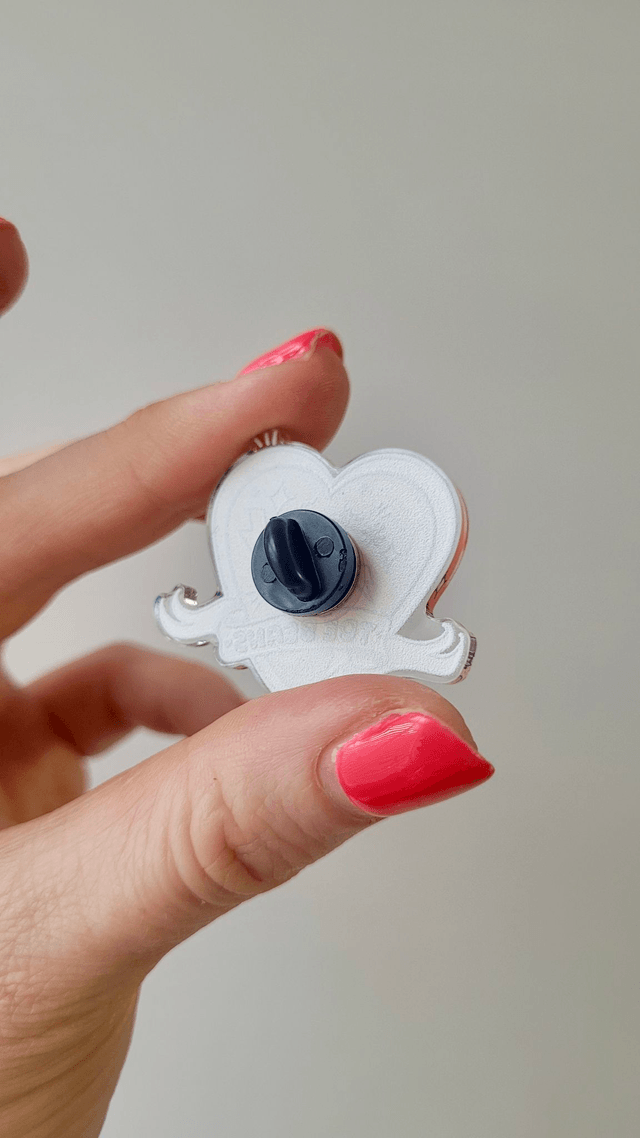 Toe Beans Acrylic Pin Badge – Cat Paw Tattoo Inspired Heart Design
