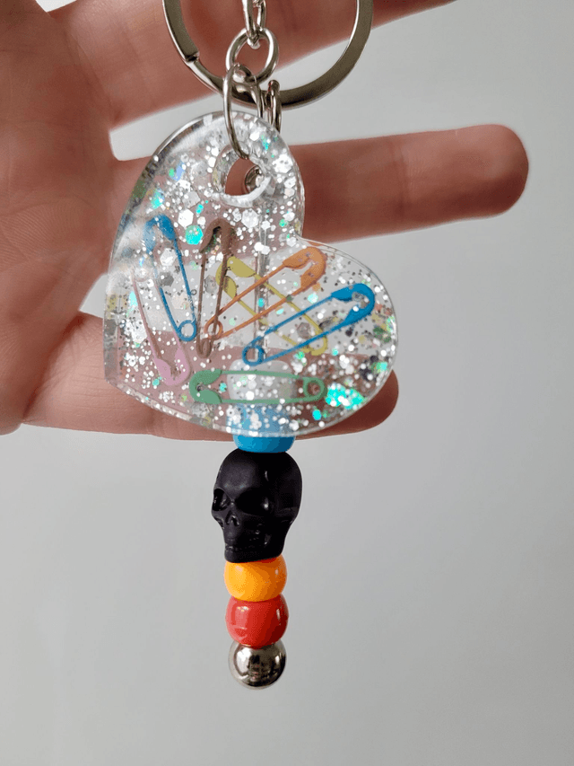 Beaded Heart Keyrings - Various Keychains