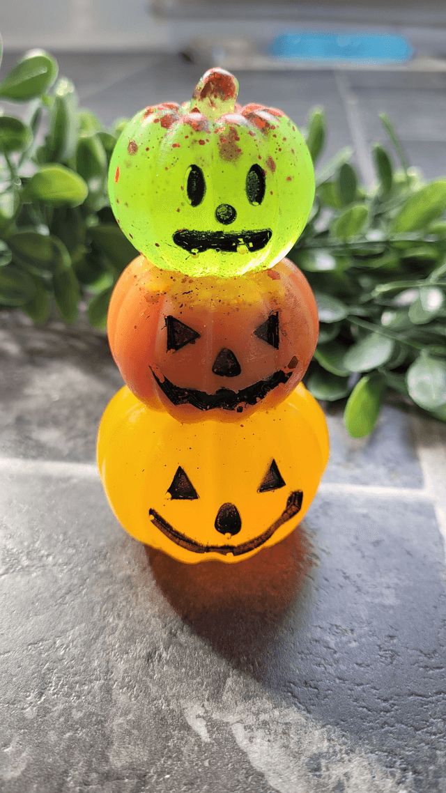 Stacked Pumpkin Ornament - Yellow, Orange, Green