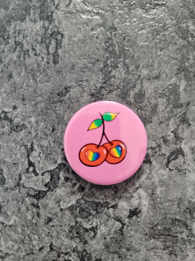 Pride Cherry Pin Badge