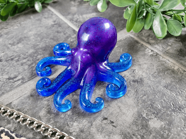 Octopus Ornament – Purple to Blue Glitter