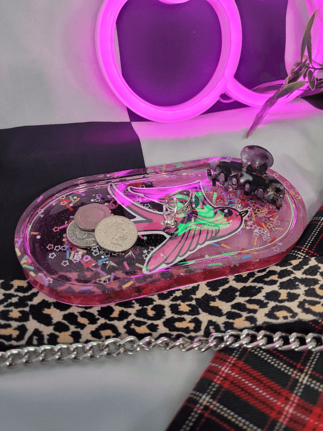 Trinket Tray - Pink Swallow