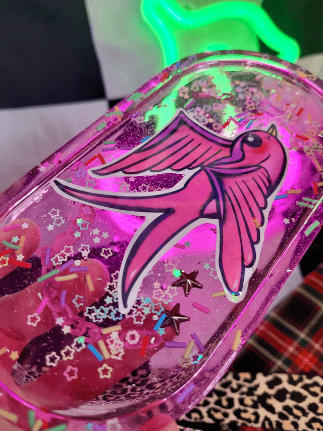 Trinket Tray - Pink Swallow
