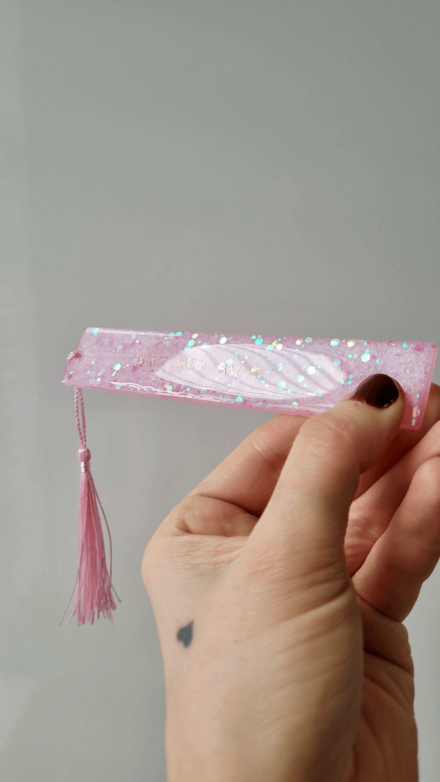 Bookmark - SLUT FOR SMUT - Pink Glitter 