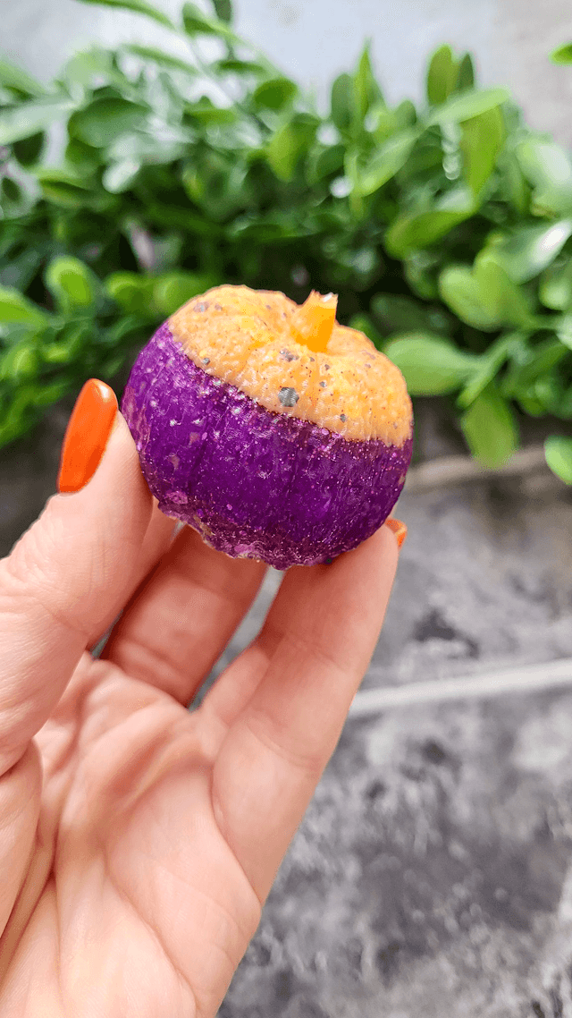 Orange & Purple Glitter Resin Pumpkin - Medium