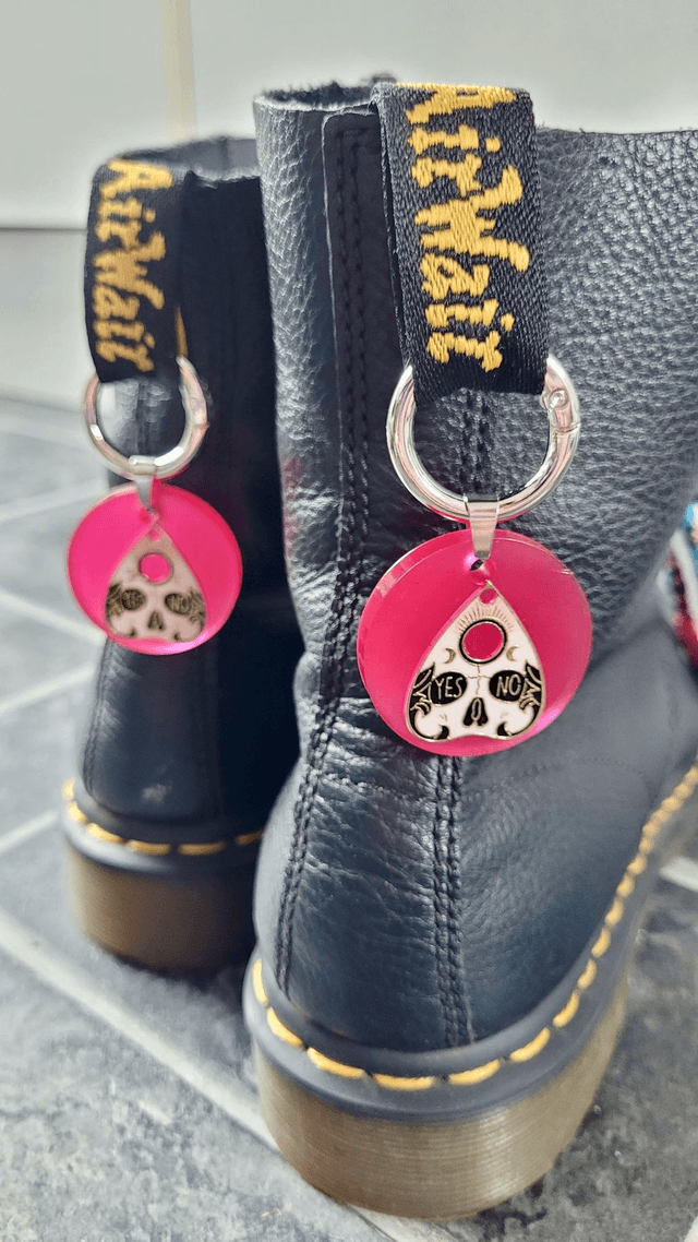 Boot Charms - Ouija Planchette Pinky Purple Boot Clips - Various Designs
