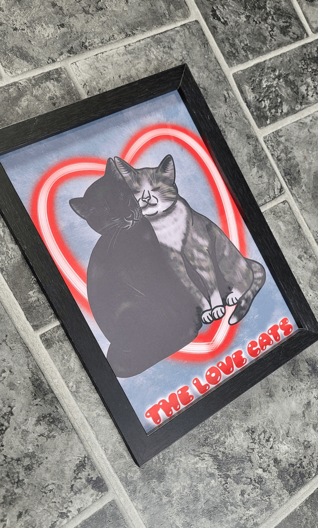 The Love Cats A4 Art Print – Textured Fine Art Paper (190gsm)