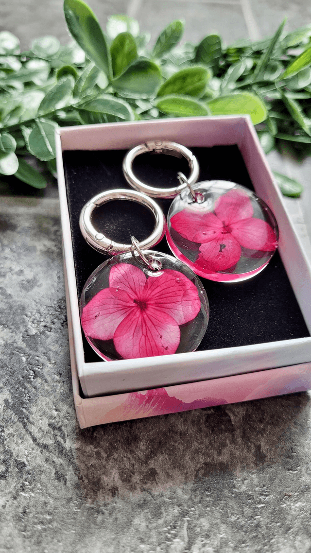 Boot Charms - Pink Pressed Flowers