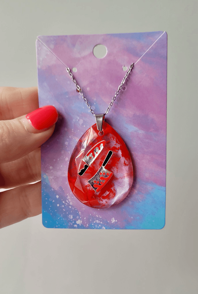 Horror Knife Bloody Necklace - Stainless Steel Extender Chain 40cm + 5cm