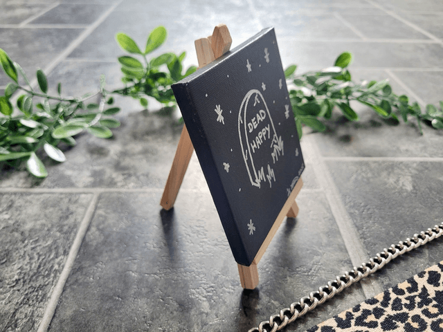 Original Mini Canvas Painting – Dead Happy Grave