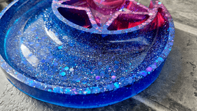 Trinket Tray - Celestial Moon & Star Dish - Blue & Pink