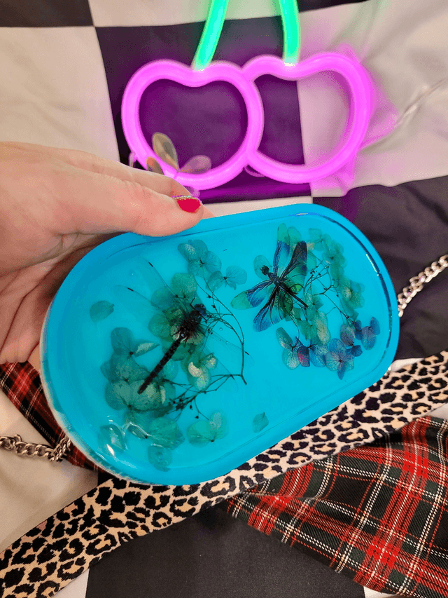 Trinket Tray - Dragonfly & Hydrangea