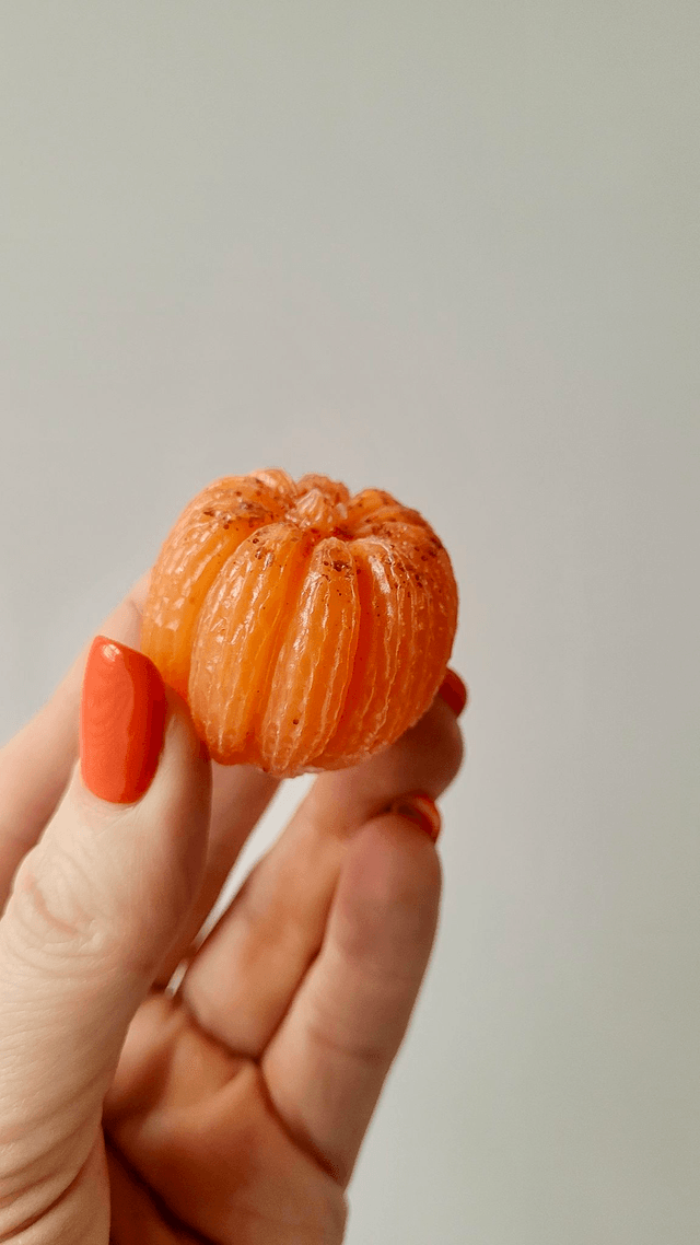 Light Orange Glitter Pumpkin - Small