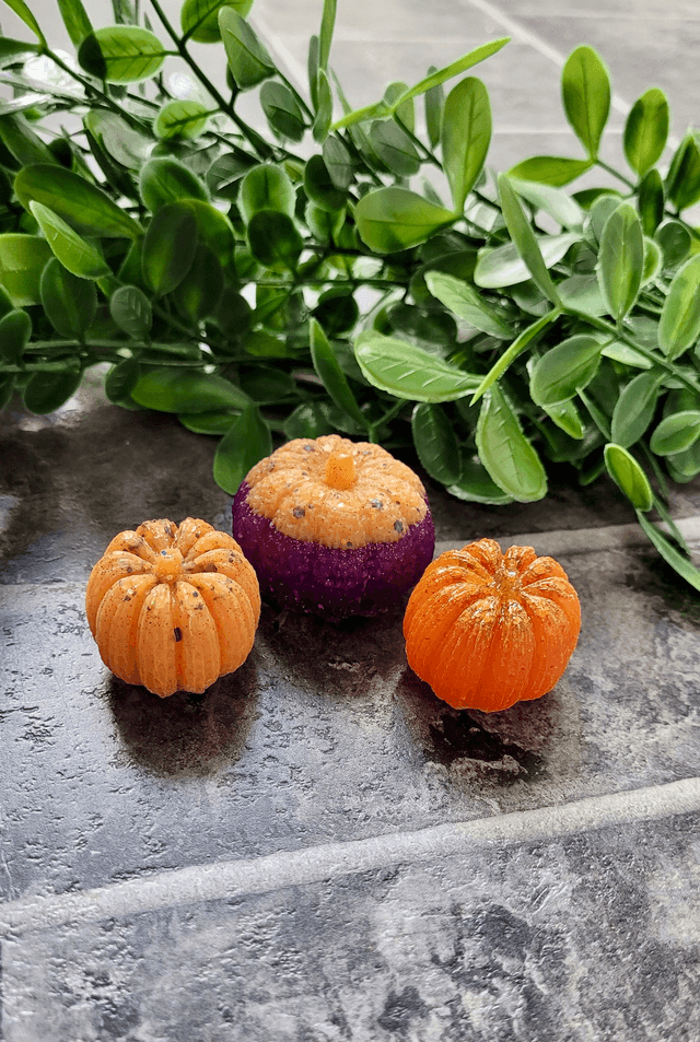 Dark Orange Glitter Pumpkin - Small