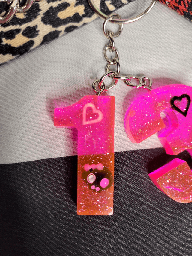 Lucky 13 Keyring – Pink & Glitter Skulls Keychain