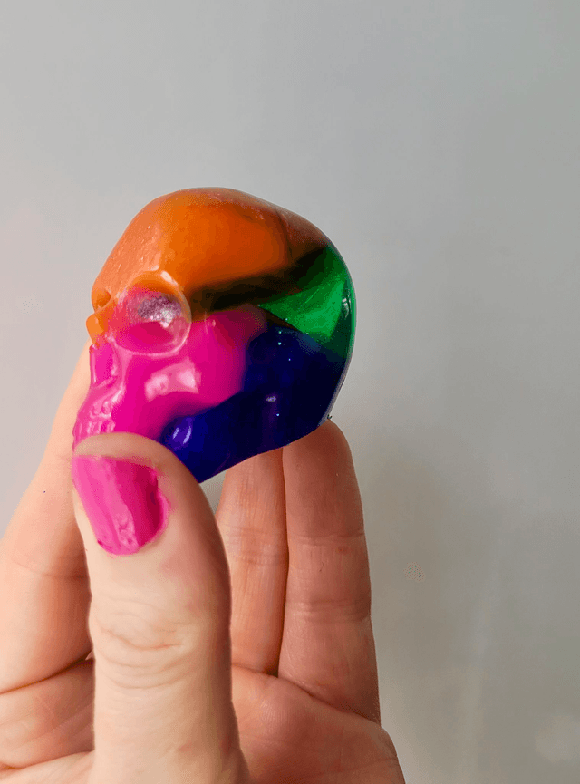 Skull Ornament - Medium - Multicoloured Rainbow Skull