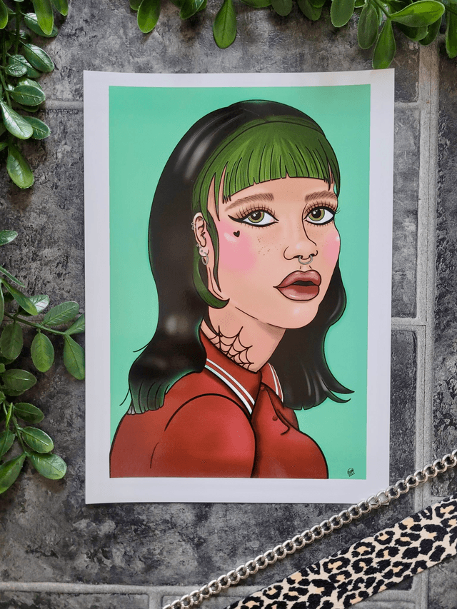 Punk Girl A4 Art Print
