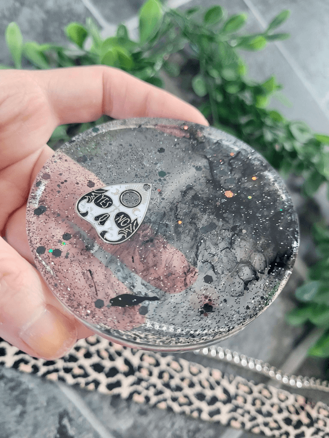 Coaster - Gothic Ouija Planchette Ink Swirls