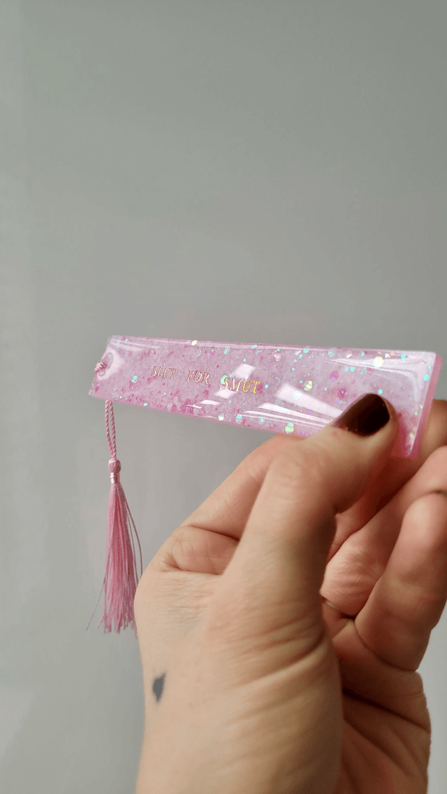 Bookmark - SLUT FOR SMUT - Pink Glitter 