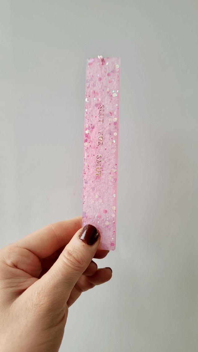 Bookmark - SLUT FOR SMUT - Pink Glitter 