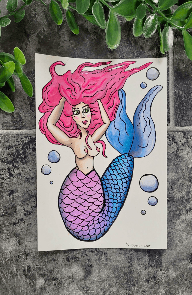 Original Watercolour Painting – A5 - Mermaid