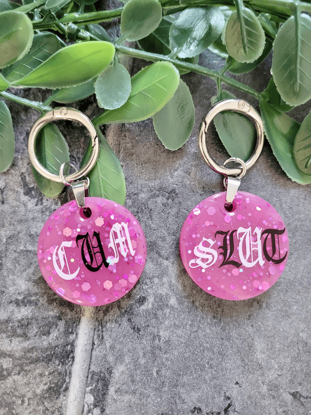 Boot Charms - CUM SLUT Pink Glitter NSFW Boot Charms Pair