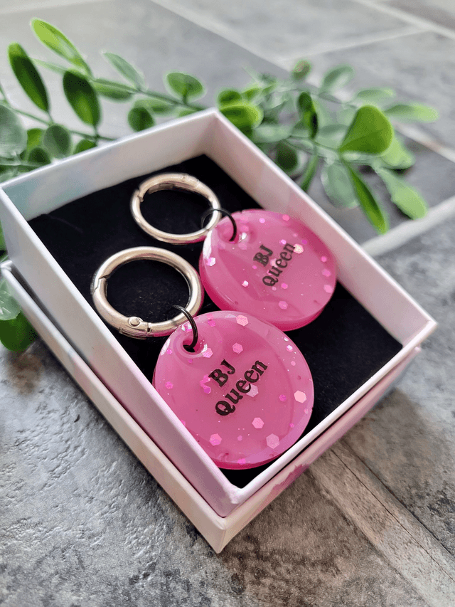 Boot Charms - BJ QUEEN Pink Glitter NSFW Boot Charms Pair