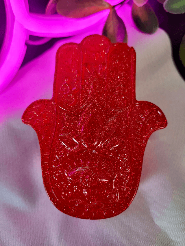 Shimmering Red Hamsa Hand Ornament