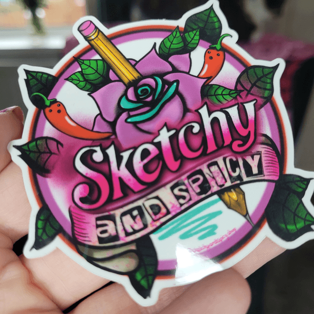Sketchy and Spicy Logo Vinyl Sticker