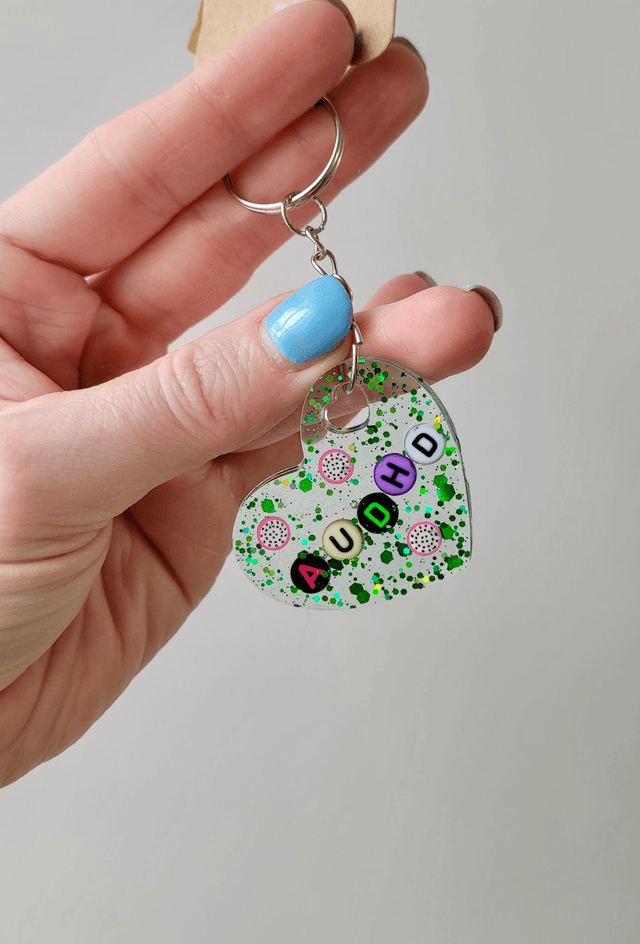 Neurodivergent Pride Resin Keychains - Autistic, ADHD, AuDHD Keyrings - Choose Your Design