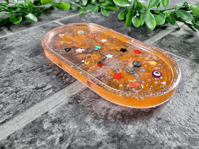 Trinket Tray - Pop Punk Orange Swirl 