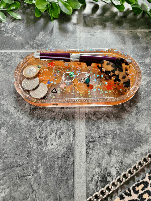 Trinket Tray - Pop Punk Orange Swirl 