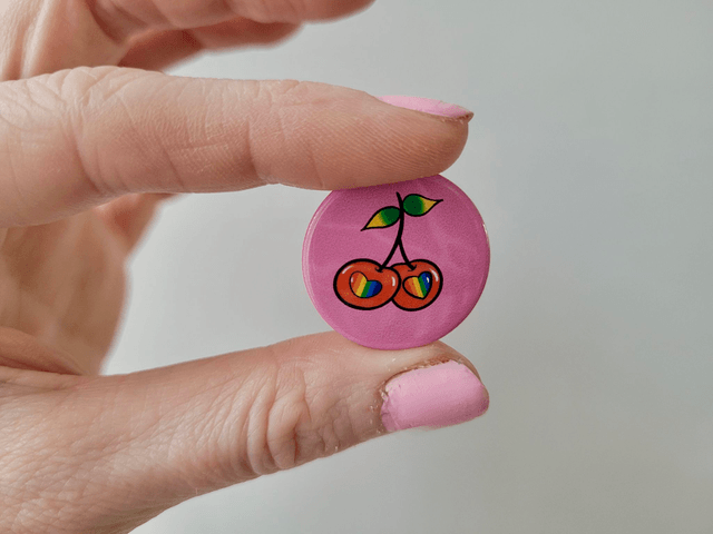 Pride Cherry Pin Badge