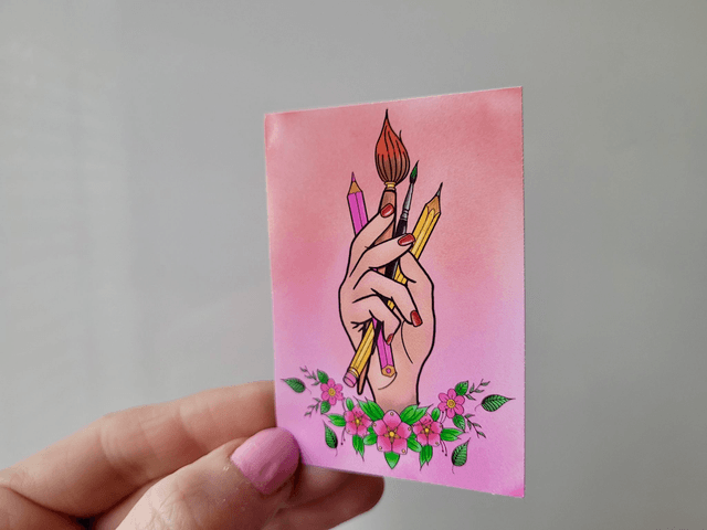 Art Hand Vinyl Sticker