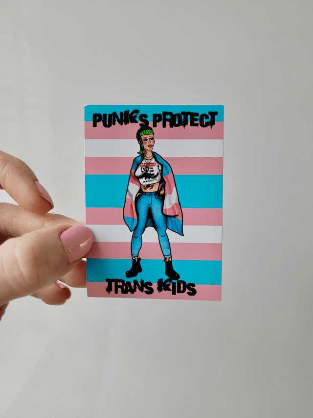 Punks Protect Trans Kids Vinyl Punk Sticker