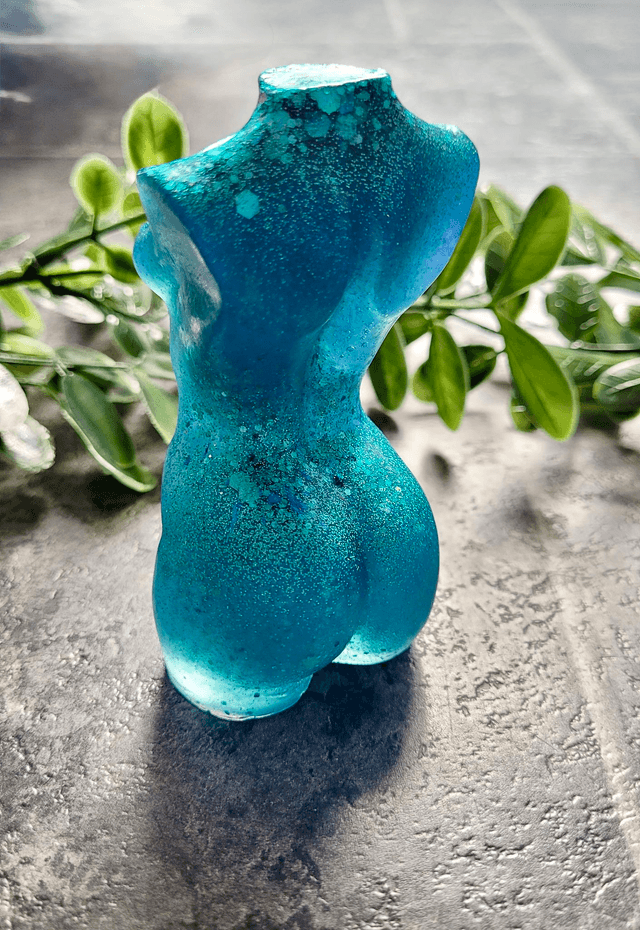 Female Body Ornament - Blue Glitter