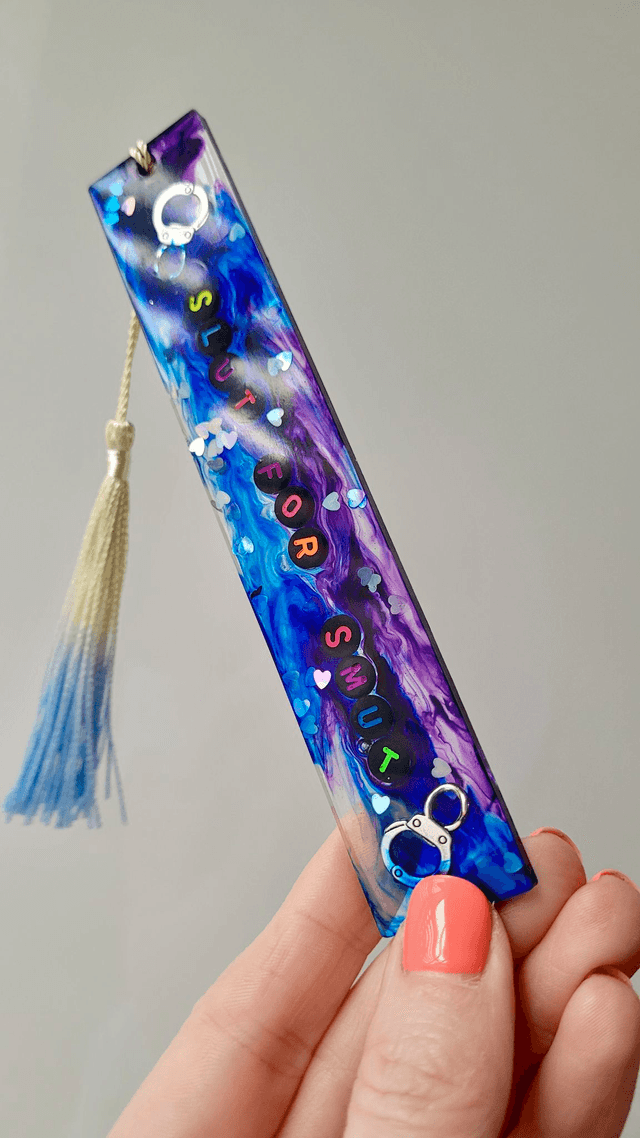 Slut for Smut Purple Swirl Bookmark