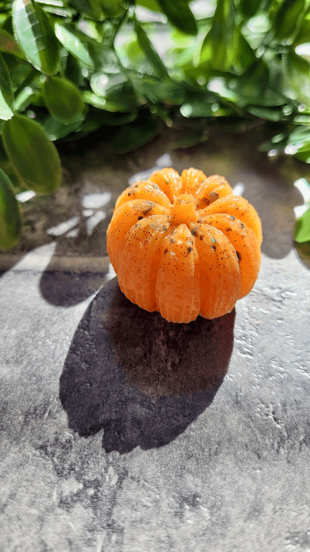 Light Orange Glitter Pumpkin - Small