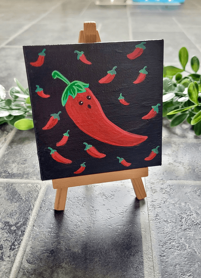 Original Mini Canvas Painting – Spicy Chilli 