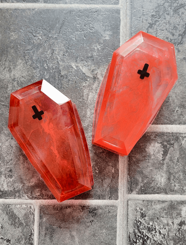 Coffin Trinket Boxes - Upside-down Cross Bloody Horror Coffin