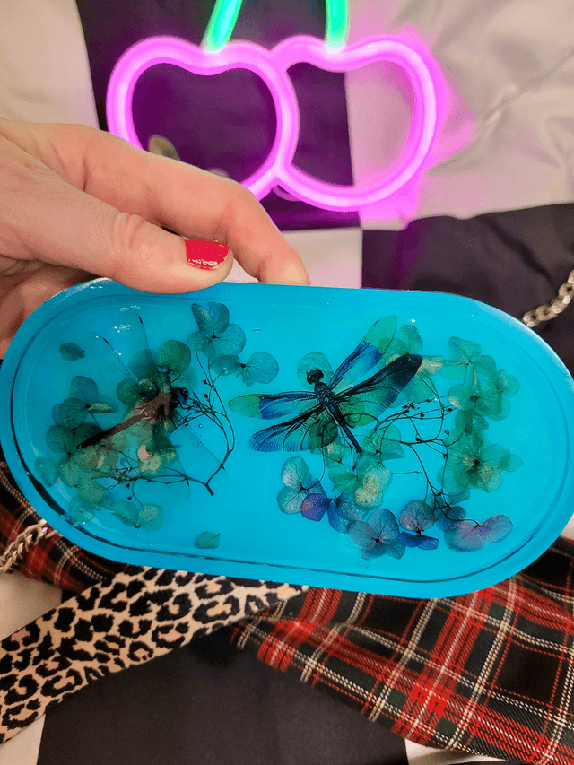 Trinket Tray - Dragonfly &amp; Hydrangea