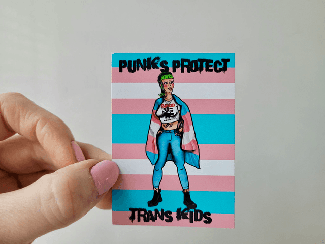 Punks Protect Trans Kids Vinyl Punk Sticker