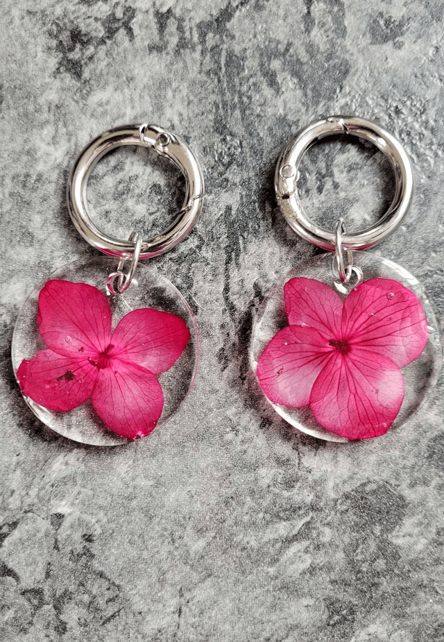 Boot Charms - Pink Pressed Flowers
