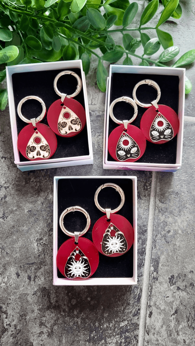Boot Charms - Ouija Planchette Pinky Purple Boot Clips - Various Designs