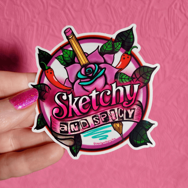 Sketchy and Spicy Logo Vinyl Sticker