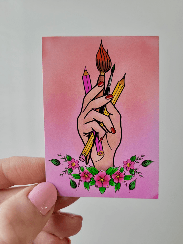 Art Hand Vinyl Sticker